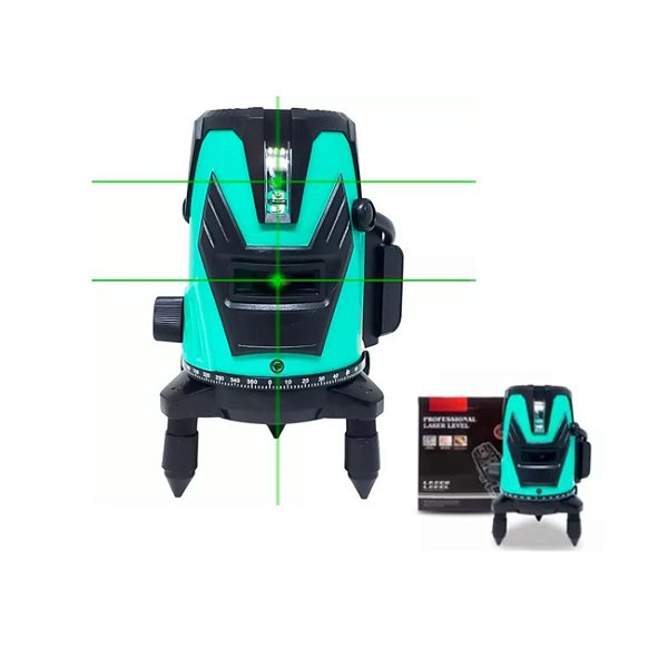 Nível a Laser 40m 2 Linhas Verde Régua Profissional Recarregável
