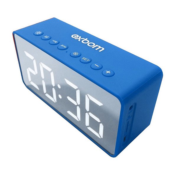 Caixa De Som Bluetooth Fm Despertador Relógio Digital Led