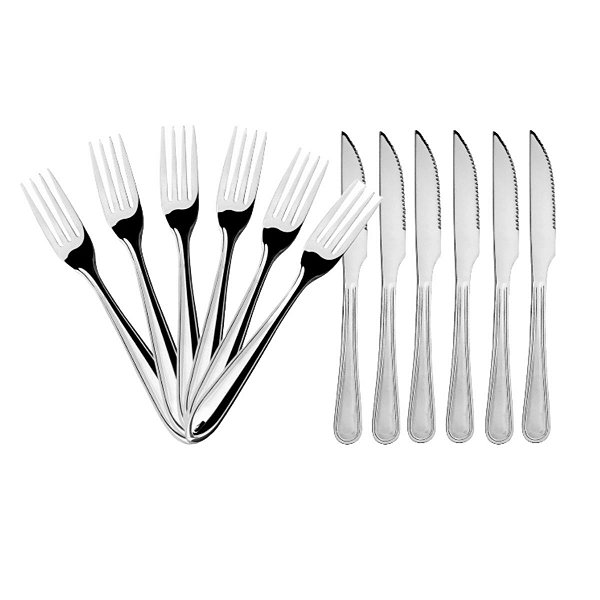 Jogo de Talheres Completo Faqueiro 12 uni Inox Restaurante