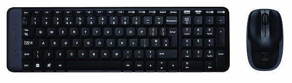 Teclado e Mouse sem fio Logitech mk220 preto