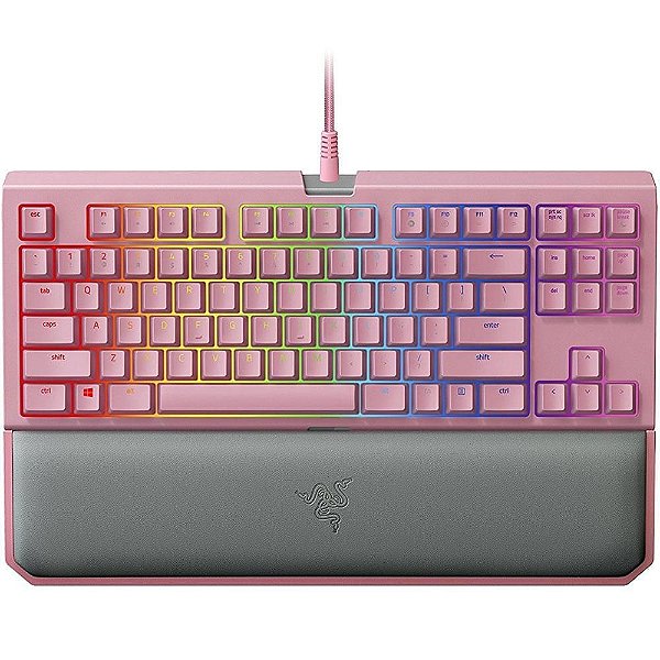 Teclado Mecânico Gamer Razer Blackwidow Tournament Quartz V2 Chroma, Switch Razer Green