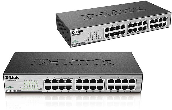 Switch D-link 24 portas 10/100/1000 não gerenciável DGS-1024D