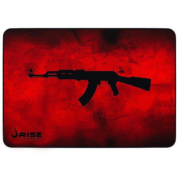 Mouse Pad Gamer Rise Mode Ak47 Red Medio Borda Costurada (290x210mm) - RG-MP-04-AKR