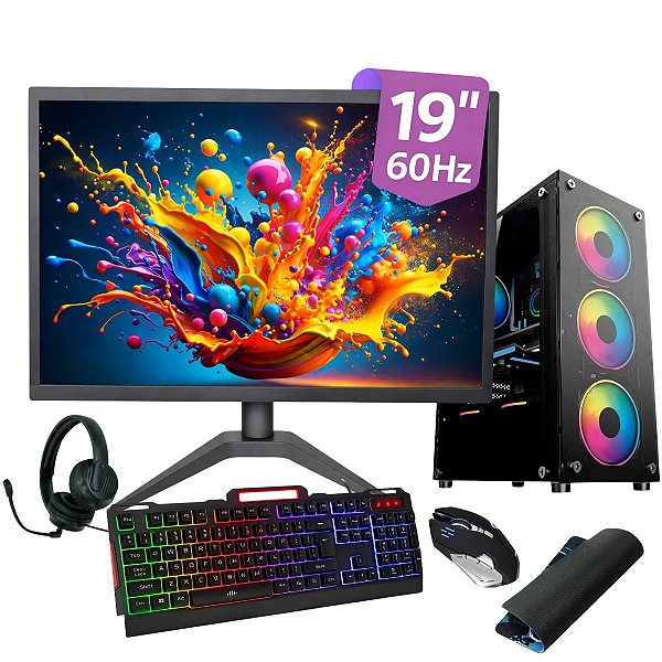 Computador Gamer Completo com Placa de Vídeo GT730 4GB I5 3ªGeração 8GB Ram SSD 256GB Windows 10