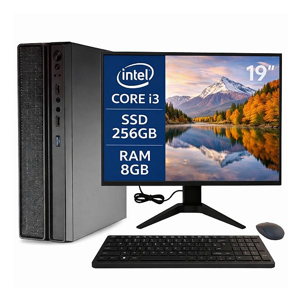 Computador MultiPc Slim Completo I3 8ª Geração 8GB Ram SSD 256GB Windows 11