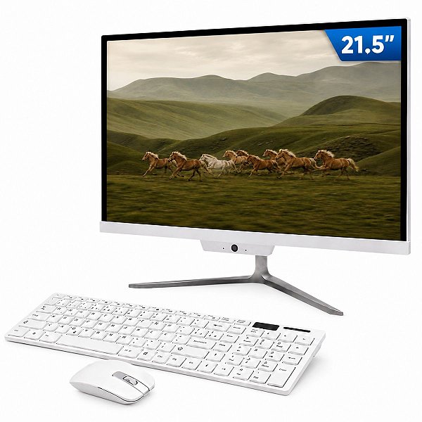 PC ALL IN ONE 21,5" Intel I7 RAM 8GB SSD 256GB NVME Win 11 + Teclado e Mouse Sem Fio