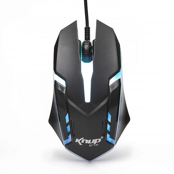 Mouse Gamer 1600dpi Branco/Preto Knup- Kp-V40