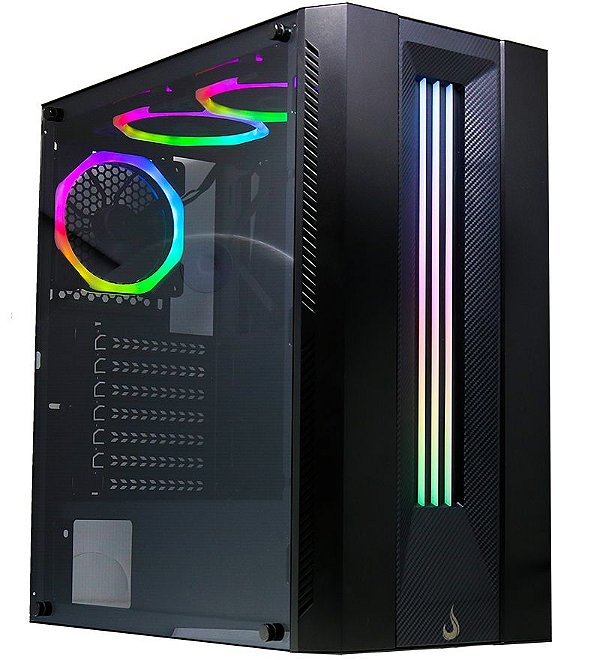 Gabinete Gamer Rise mode Glass 03 com led Rgb