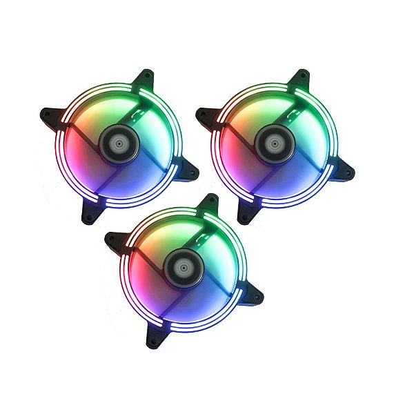 Kit Fan Gamer Rise Mode  RGB Tornado 3 Fans - RM-TO-02-RGB