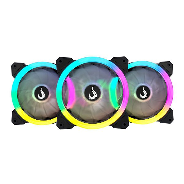 Kit Fan Gamer Rise Mode RGB Energy Smart 3 Fans - RM-FN-02-RGB