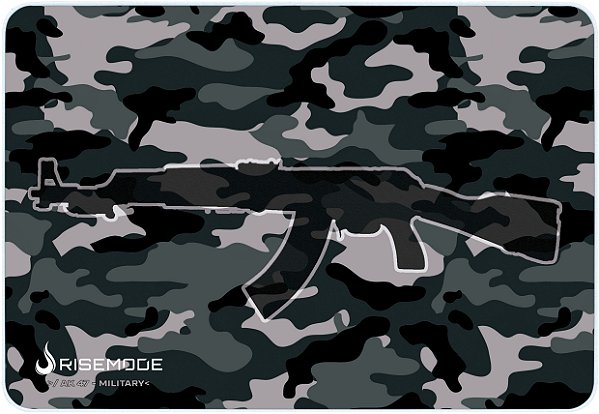 Mouse Pad Gamer Rise Mode Ak47 Military Grande Borda Costurada (420x290mm) - RG-MP-05-AKM