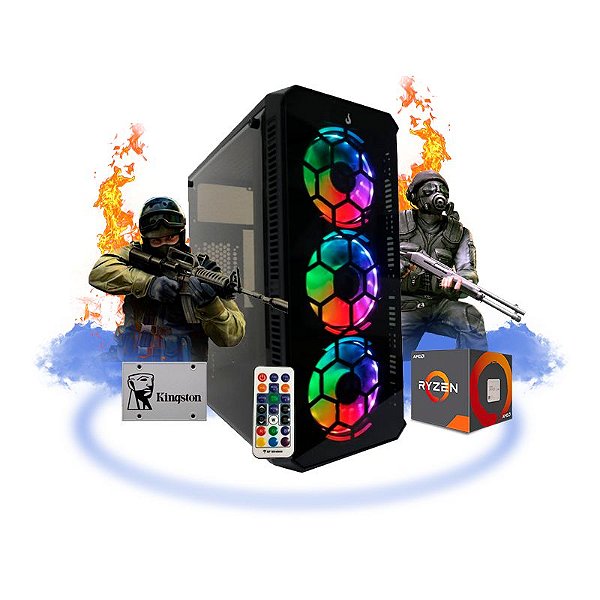 PC GAMER MEGATUMII FIRST PLACE RGB SSD AMD RYZEN 3 3200G 8GB 2x4 SSD 240 GB