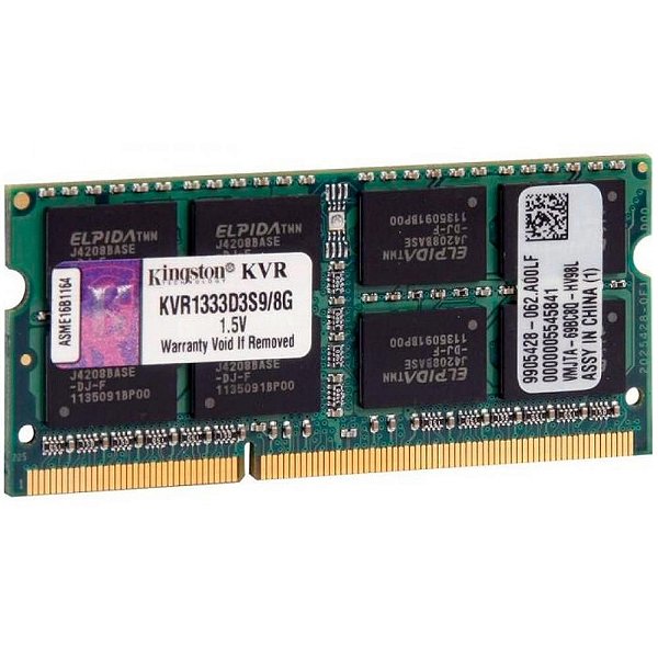 Memória Kingston Notebook 8GB 1333MHz DDR3 KVR1333D3S9-8G