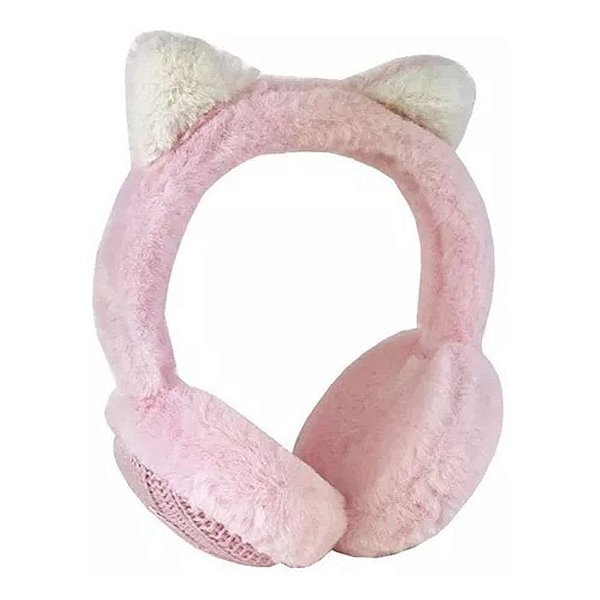 Headphone Orelha de Gato Peludo com Microfone - QL-407