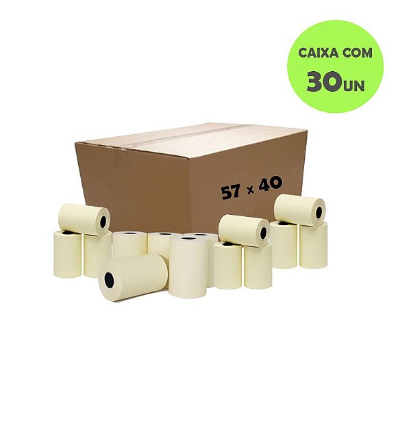 Bobina Térmica 57mm x 40m para Relógios de Ponto (Caixa com 30 unidades)