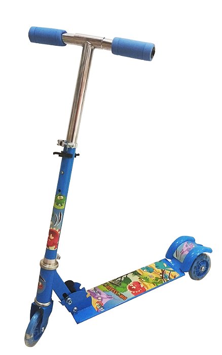 Patinete Com 3 Rodas E Luz - Azul - SK19800-AZ