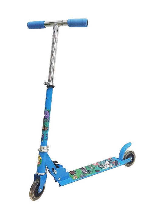 Patinete Com 2 Rodas E Luz - Azul - SK19801-AZ