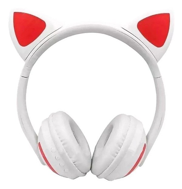 Fone de Ouvido Bluetooth de Gatinho - Branco