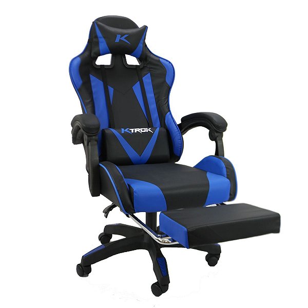 Cadeira Gamer Ktrok ProSeat Giratória Retrátil - Azul