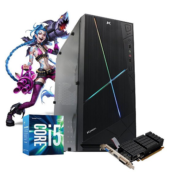 Pc Gamer Intel LOL Jinx i5 8gb SSD 240gb Placa de video 4gb