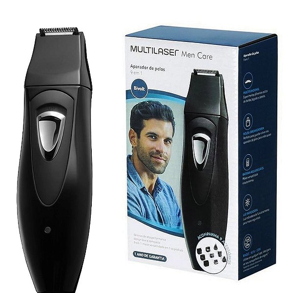 Aparador de Barba e Cabelo 9 em 1 - Bivolt - Preto