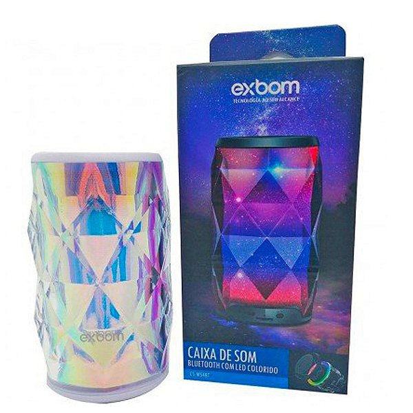 Caixa de Som Bluetooth Galaxia Branco c/ LED