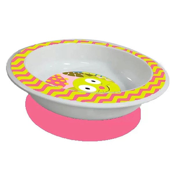 Prato com Ventosa Rosa- Funny Meal Multikids Baby