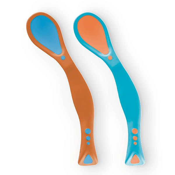 Kit 2 un Colher de Silicone p/ Bebê +9meses Livre de BPA
