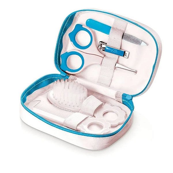 Kit Cuidados e Higiene Bebê Escova Lixa Tesoura