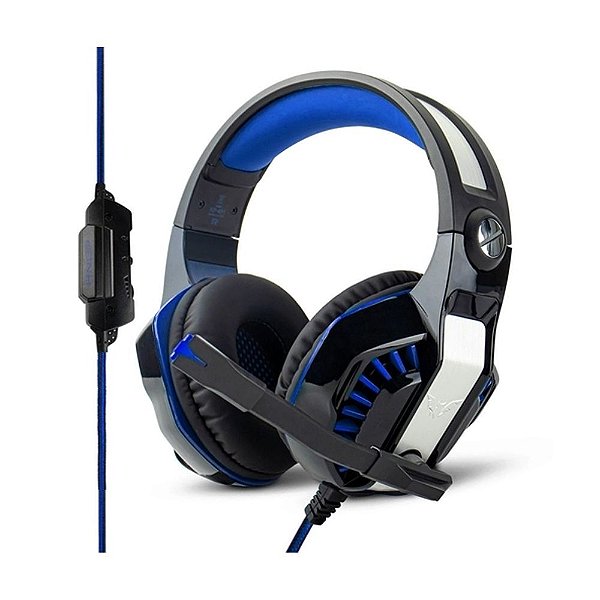 Headset Gamer com Led Azul - MultiPlataform - PS4/XBOX/PC