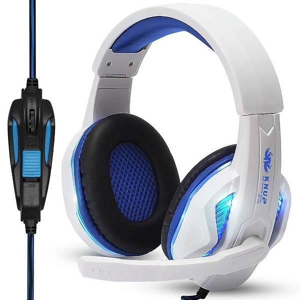 Headset Gamer com Led - Branco