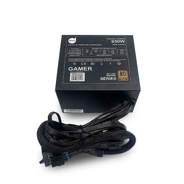 Fonte Gamer Atx 650W 80 Plus Bronze PFC Ativo Bivolt - Dazz