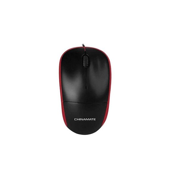 Mouse Óptico Usb Office Notebook 1000dpi Preto com Vermelho