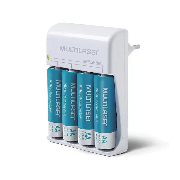 Carregador de Pilha Aa Recarregável Portátil Bivolt