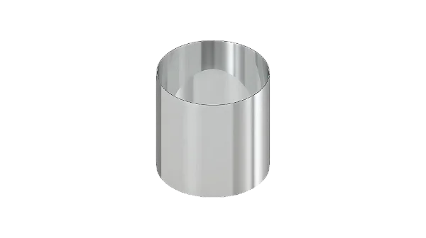 ANEL BISELADO VOLUMETRICO 100CM3 EM ACO INOX PARA SOLO (PAREDE 1,65MM)