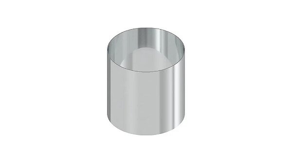 ANEL BISELADO VOLUMETRICO 100CM3 EM ACO INOX PARA SOLO (PAREDE 1,65MM)