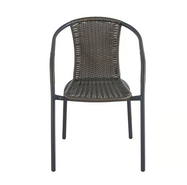 Cadeira Ratan Preto e Marrom Just Home Collection