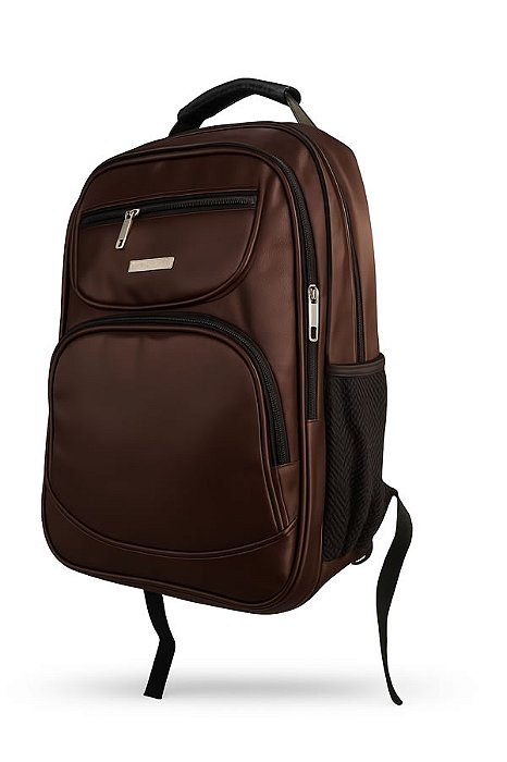 Mochila Reforçada Viagem Escola Trabalho Passeio Marrom