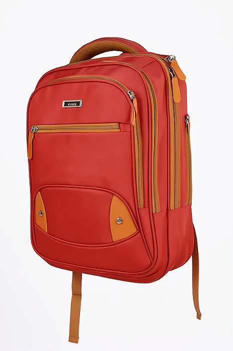 Mochila Média, Viagem, Escola, Faculdade Notebook 15,6 Antifurto Alça Reforçada Vermelha