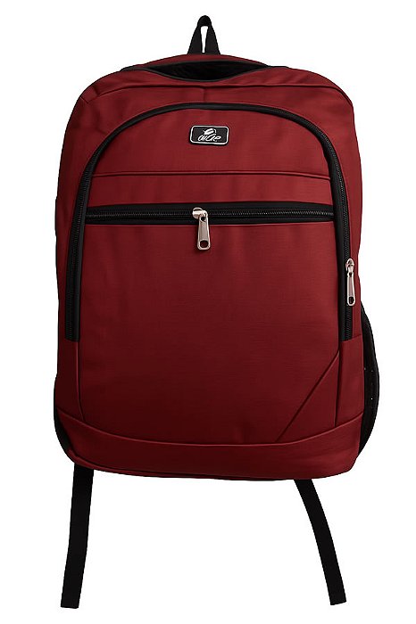 Mochila Média Escolar, Viagem Avião, Porta Notebook 15,6 Reforçada Vermelha - Bazarou