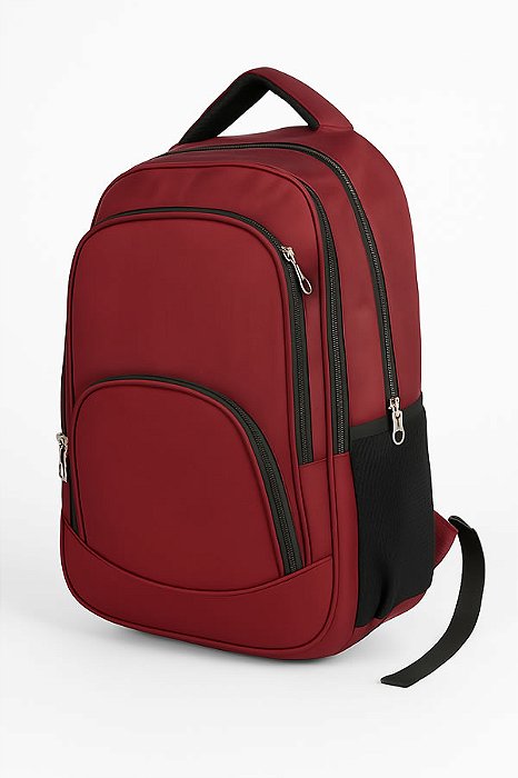 Mochila Escolar Trabalho Passeio Academia, Porta Notebook 15.6 Porta Squeeze Vermelha