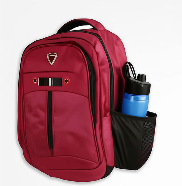 Mochila Porta Notebook e Garrafa, Vermelha Poliéster