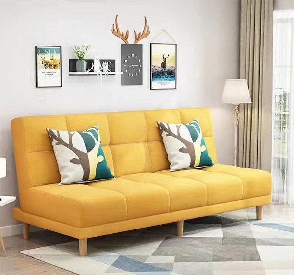 Sofá-cama dobrável para apartamento pequeno, sofá de sala de estar, sofá de uso duplo simples, sofá preguiçoso par