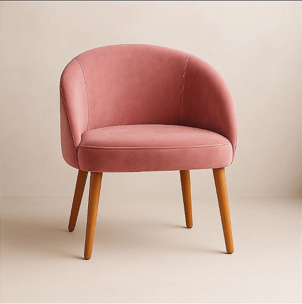 Poltrona Luna Luxo Decorativa Cadeira Moderna Lua Veludo Várias Cores Sala de Estar, Penteadeira, Quarto, Estudio