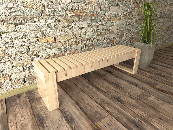 Banco de Madeira Jardim ripado Jardim Rústico