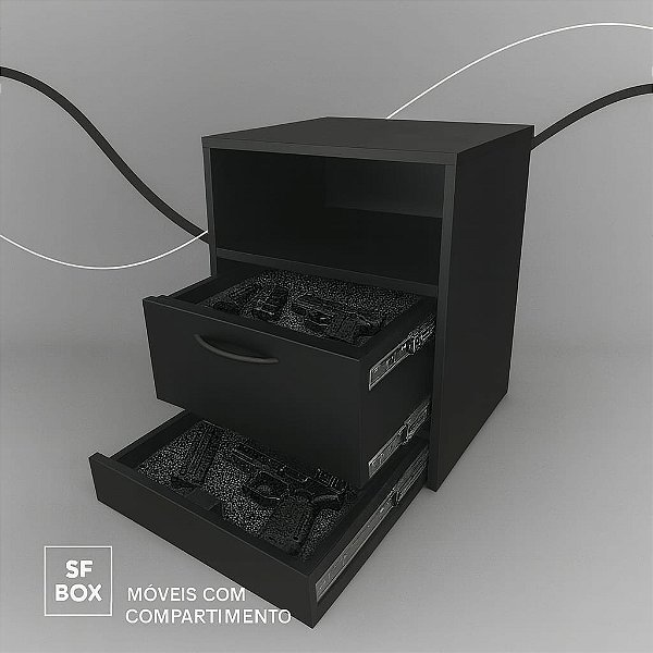 Mesa de cabeceira Sfbox com 2 compartimentos