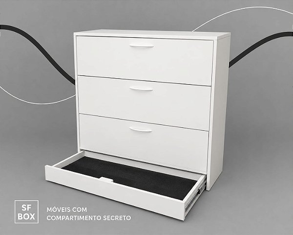 Cômoda em MDF com compartimento secreto SFBOX