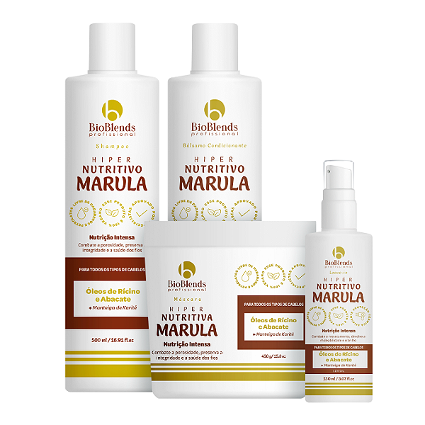 Kit Hiper Nutrição Marula (Leave -in 150ml Grátis)