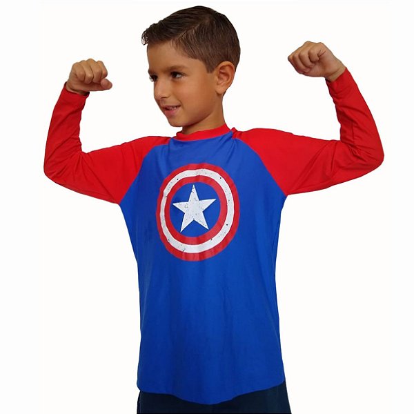 Camiseta Infantil UV Super Herói - Várias Cores