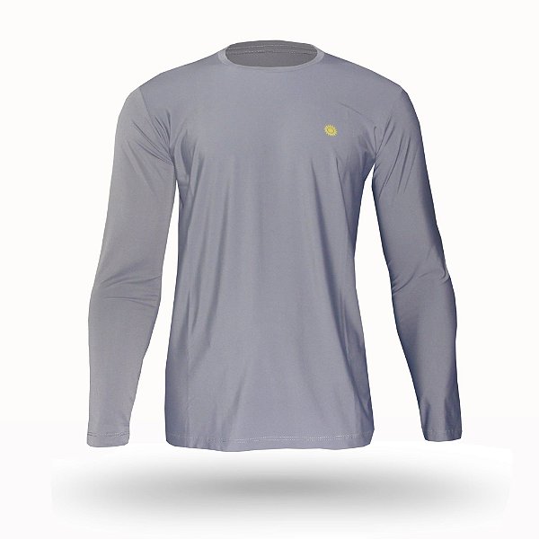 Camiseta Masculina Manga Longa com Proteção Solar UV 50+ Cor Grafite
